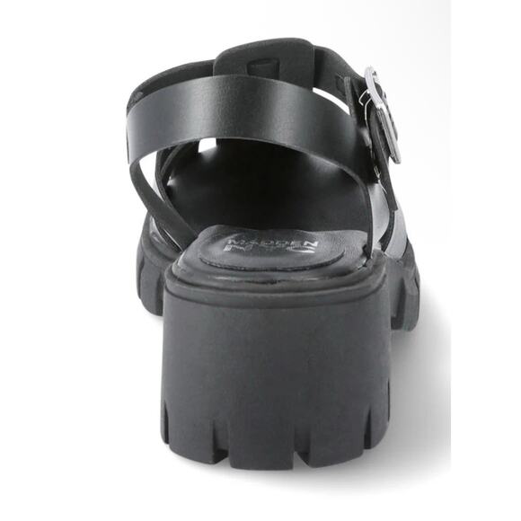 Steve Madden NYC Womens Genesis Fisherman Sandals Size 11 Chunky Heel Black Y2K - Picture 3 of 5